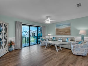 Living Area on 2nd Floor with Private Balcony