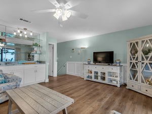 2nd floor living room with flatscreen TV