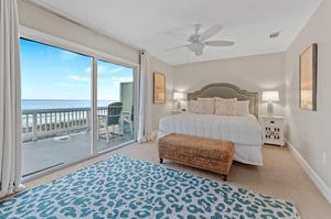 Primary Bedroom with King Bed and Private Balcony