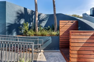 Outdoor shower and wheelchair ramp