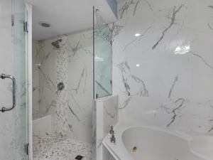 Primary Bathroom with Walkin Shower and Jetted Tub