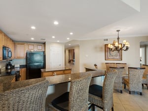 Kitchen with additional breakfast bar seating