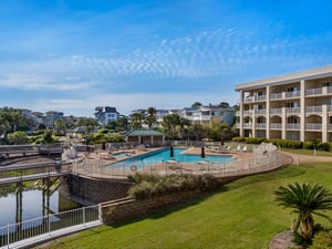 View of complex pool area