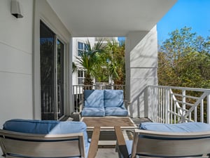 Private balcony with comfortable seating