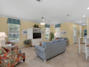 Spacious Living Area with Flat Screen TV