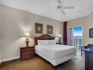 Primary Bedroom with King Bed and Balcony