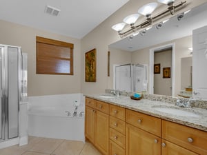 Primary Bath with Double Vanity, Tub and WalkIn Shower