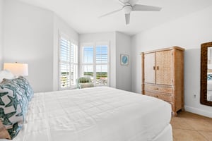 King Guest Bedroom with a view of the Bay and Harbor