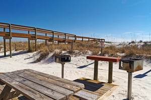 Community Charcoal Grills on the Beach