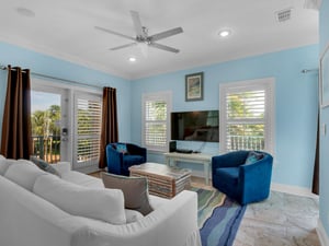 Living Area on Main Floor with Flat Screen TV