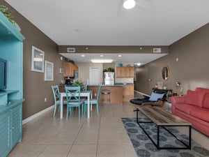 Living Area Dining Area and Kitchen