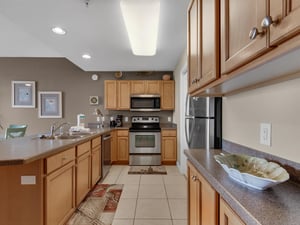 Kitchen provides plenty of counter space