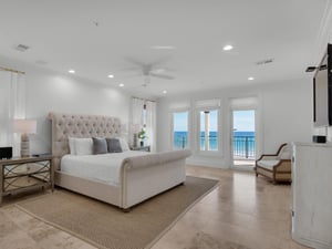 Primary Bedroom on 3rd Floor with King Bed and Incredible Views of the Gulf