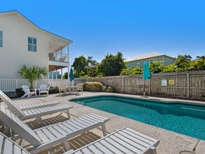 Large fenced in private pool area