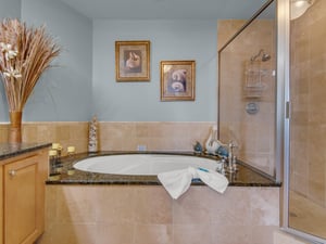 Relax in the Primary bath soaking tub