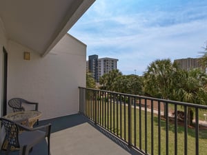 Primary balcony with courtyard view