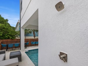 Outdoor shower at pool area