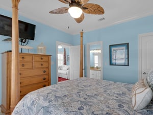 Bedroom 4  3rd Floor with Queen Bed and Flat Screen TV