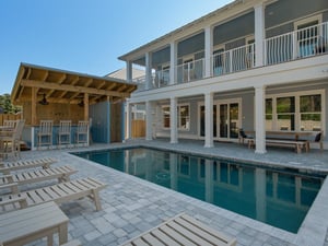 Pool area perfect for family gathering