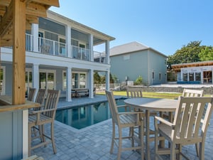 Patio with tiki bar