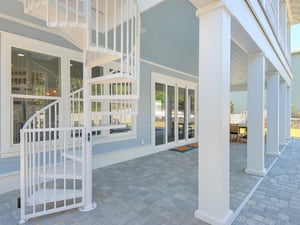 Spiral staircase to balcony