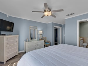 Primary Bedroom on 3rd Floor with King Bed and Flat Screen TV