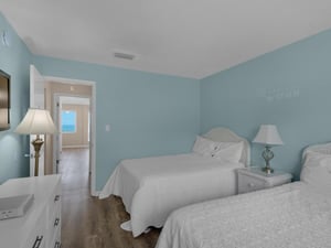 Guest Bedroom with 2 Double Beds and Flat Screen TV