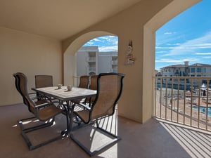 Private balcony with seating for outdoor meals