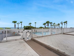 Patio just steps away from Pool