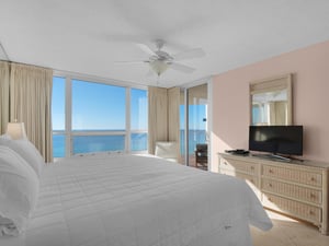 Gulf Views and Private Entrance to Patio in Primary Bedroom