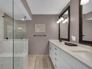 Primary Bath with Walk in Shower  double vanity