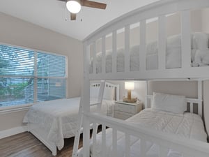 Full Bed with Twin Bunk Beds in Guest Bedroom