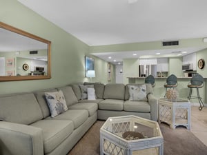 Living Area with Sectional Sofa Sleeper