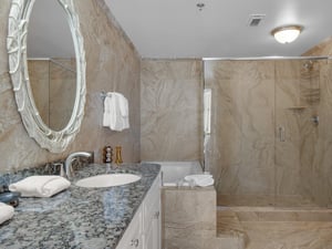 Primary Bathroom with WalkIn Shower and Soaking Tub