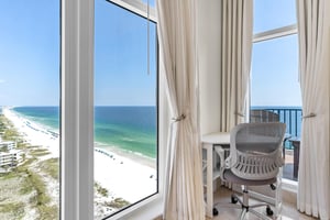 Primary Bedroom with Desk to Work from the Beach