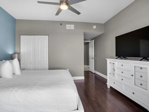 Guest Bedroom 1 with King Bed and Flat Screen TV