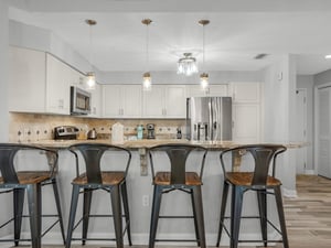 Kitchen with addtional breakfast bar seating