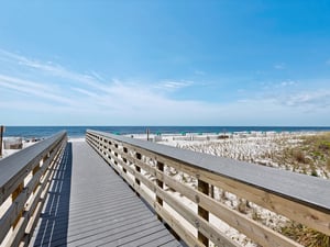 Boardwalk to private beach area