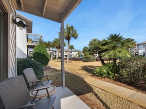 Private Patio Overlooking Grounds and Pool Area