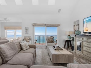 Living Area with Private Balcony