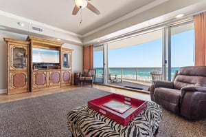 Living Area with Flat Screen TV and Access to Private Balcony