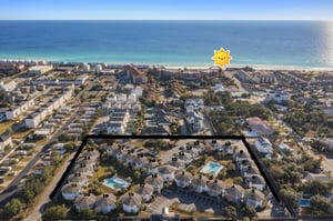 Arial View of Crystal Village and Beach Access