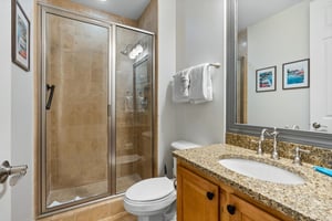 Guest bathroom with walk in shower