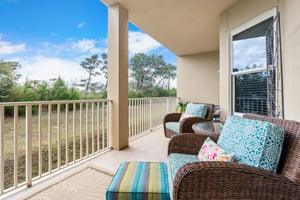 Patio with tranquil views of the preserve area