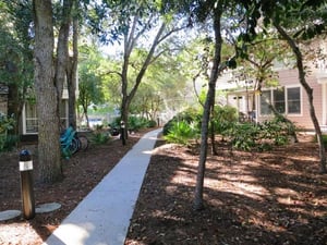 Walkway to Large Pool is directly behind Hidden Dunes Cottage 217