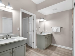 Primary bathroom with double vanities