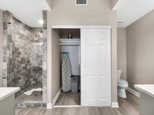 Primary bathroom with large closet