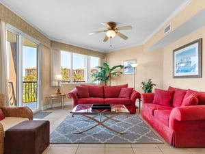 Living Room with Private Balcony