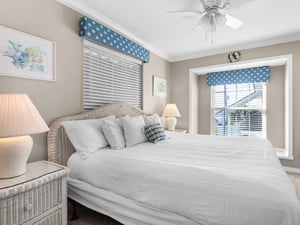 Primary bedroom with window bench seating