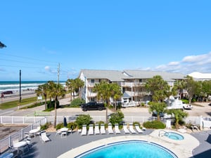 Pool view from private balcony